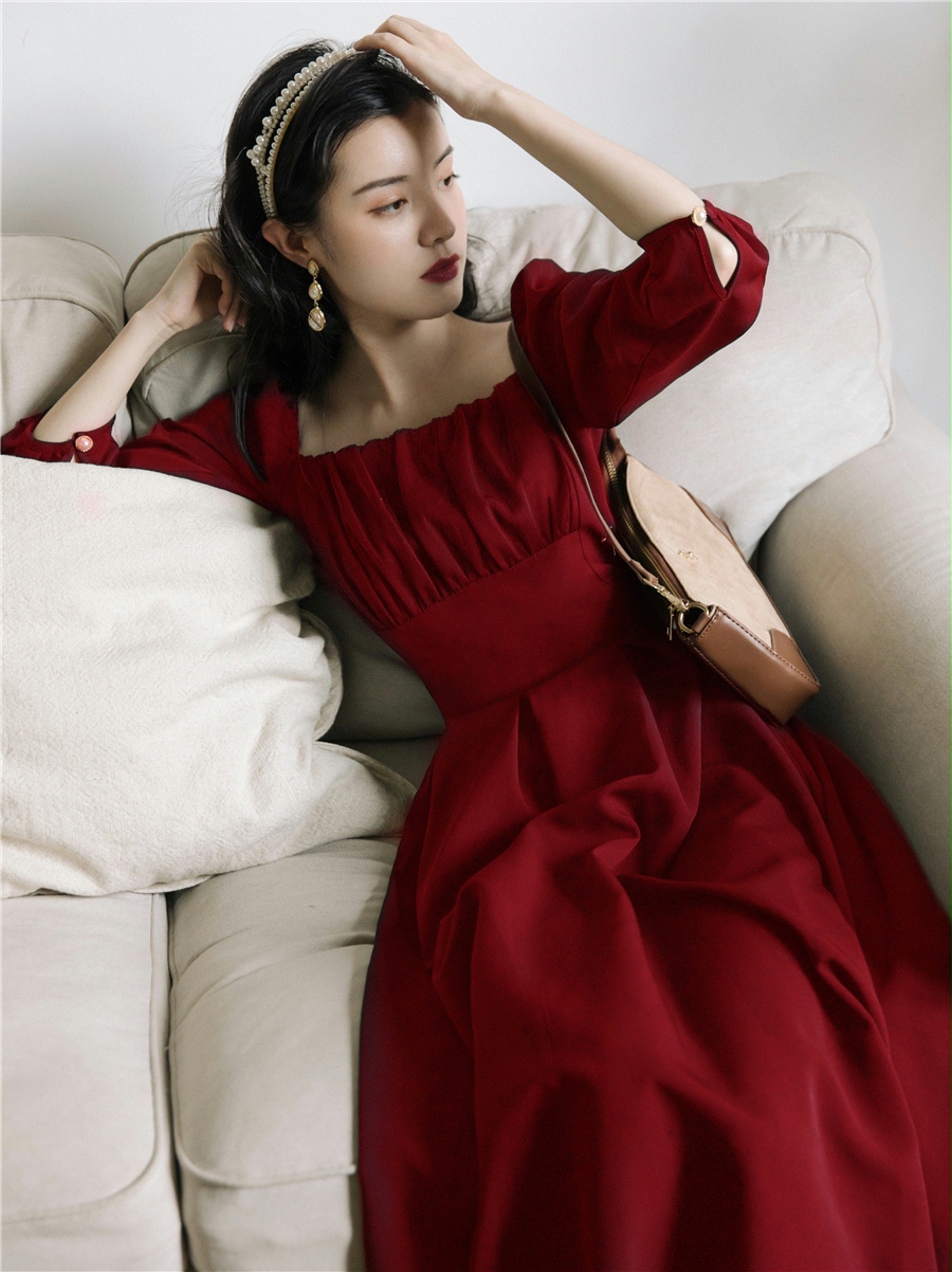 Modern Korean Lifestyle - 모던 빈티지 스타일 스퀘어 칼라 긴
