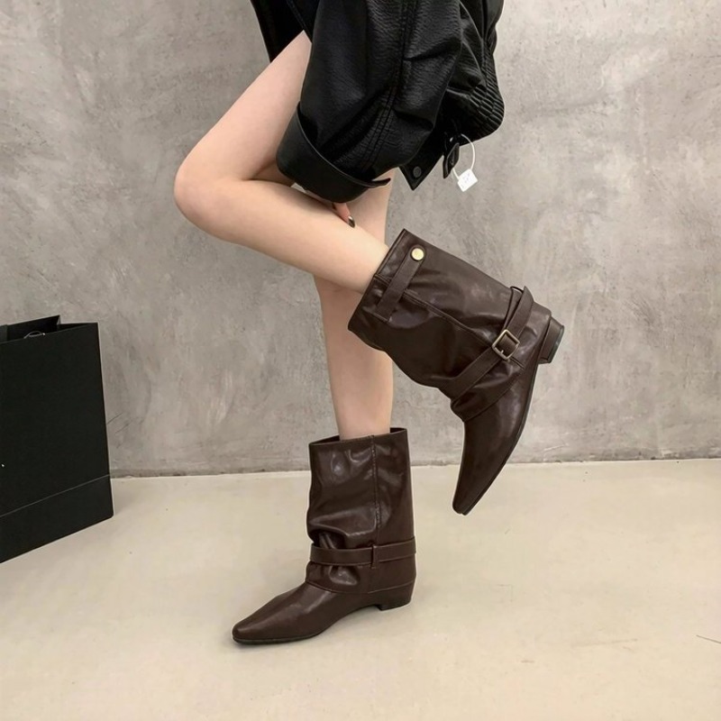 한국 스타일의 세련된 여성용 클래식 앵클 부츠, 뾰족한 - Modern Korean Lifestyle 리뷰 및 가격