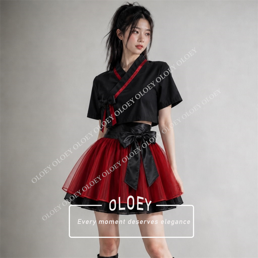 OLOEY 모던 콘트라스트 컬러 숏 콘서트 한복 V넥  - Modern Korean Lifestyle 리뷰 및 가격